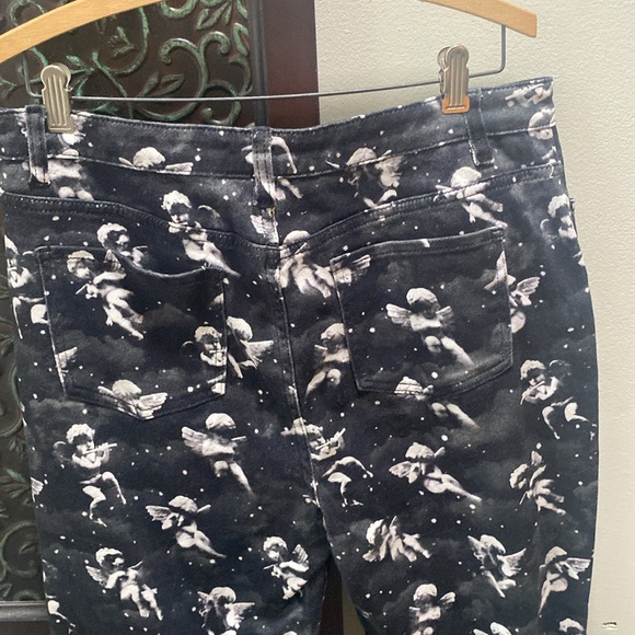 Delia's By Dollskill Unholy Spirit Printed Twill Flare Cropped Jeans - Picture 7 of 7